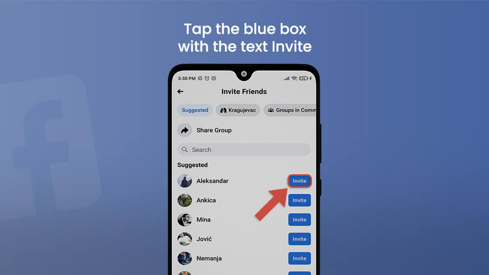 Invite People to Facebook Group on Your Smartphone