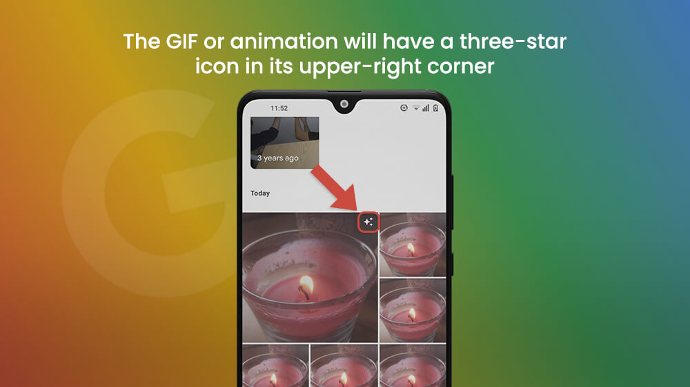 GIF Animation Icon in Google Photos App