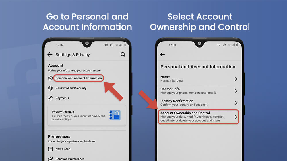 Account Ownership and Control in Facebook App