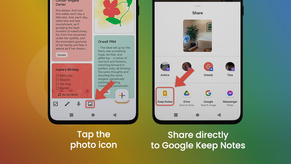 Save Photos in Google Keep App