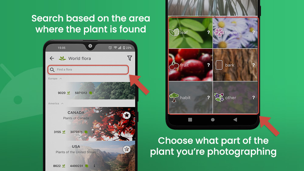 PlantNet Search and Plant Parts Identify