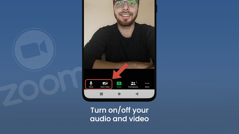 Turn on and off audio and video in Zoom App