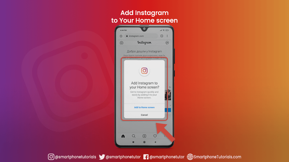 Add Instagram to Your Home Screen