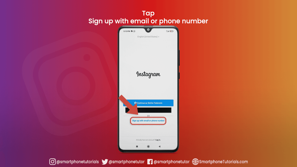 Sign up With Email or Phone Number on Instagram App