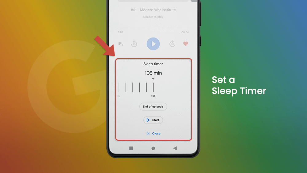 Set a Sleep Timer - Google Podcasts