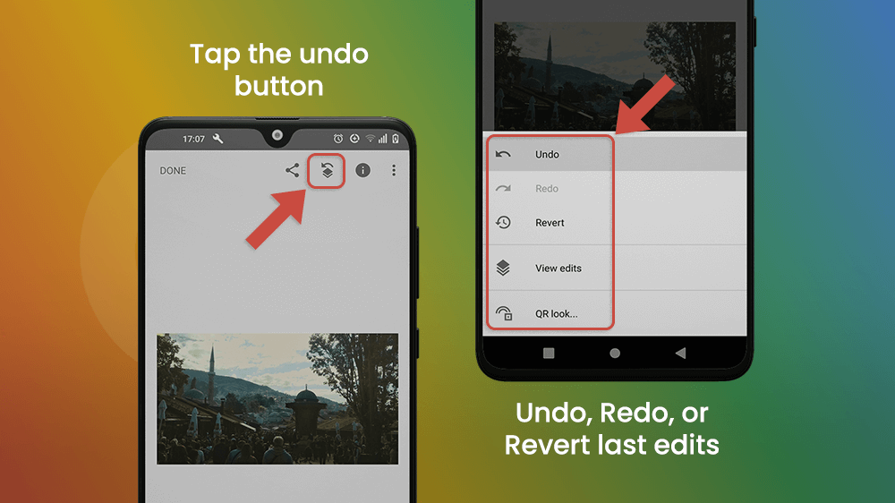 Undo Edit in Google Snapseed