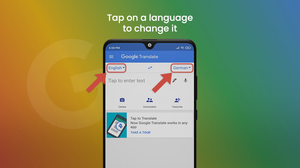 Change Language on Google Translate App