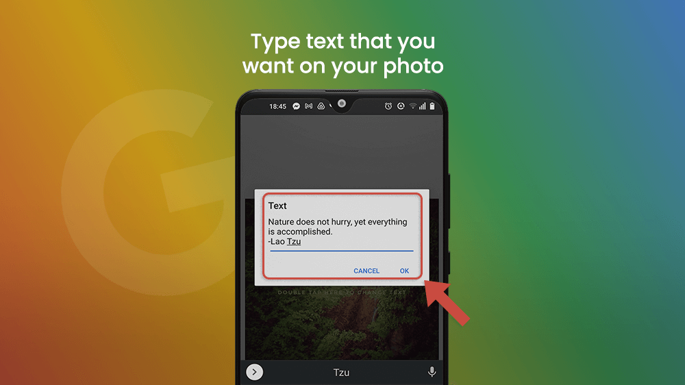 Typing Text in Google Snapseed