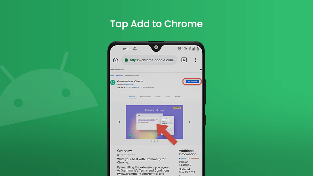 Tap Add to Chrome