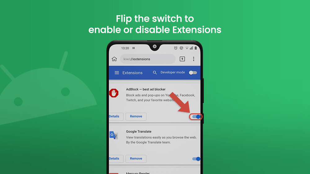 Flip the Switch to Enable or Disable Extensions