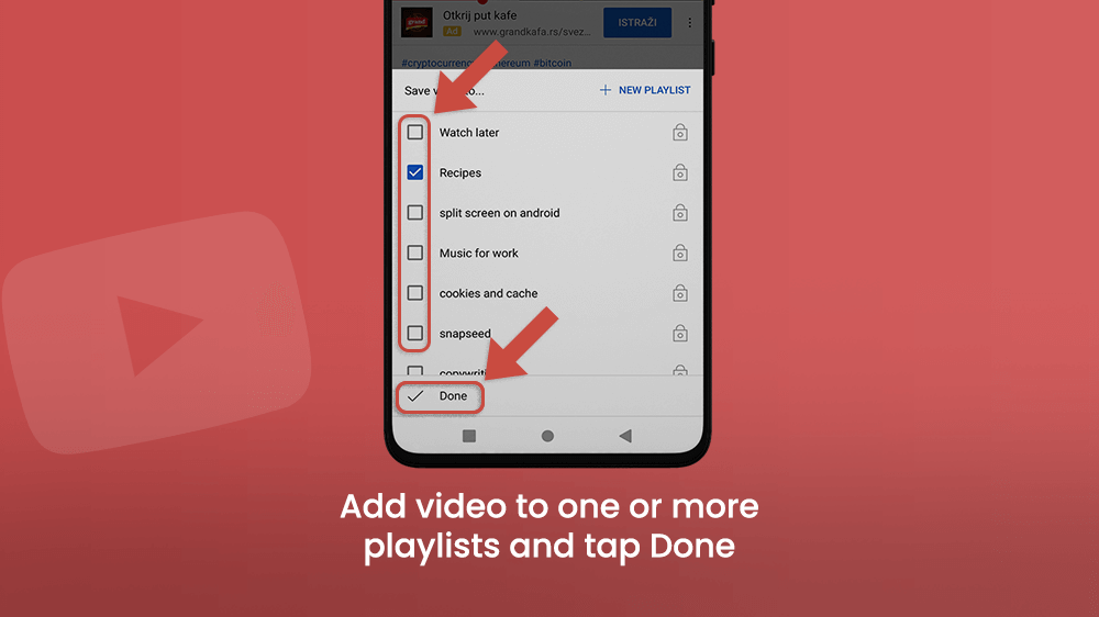 Add YouTube Video to One or More Playlists