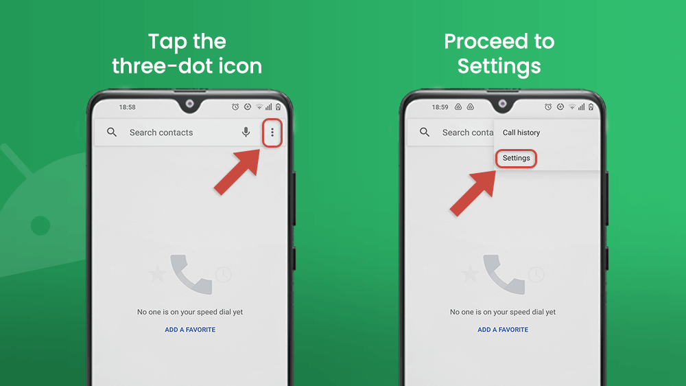 Go to Phone App Settings on Android