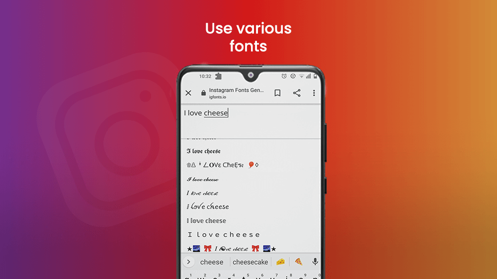 Use Various Fonts in Instagram App