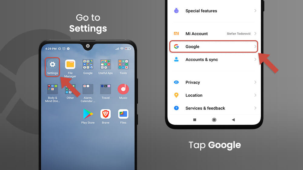 18. Open Google in Settings - Android Xiaomi Smartphone