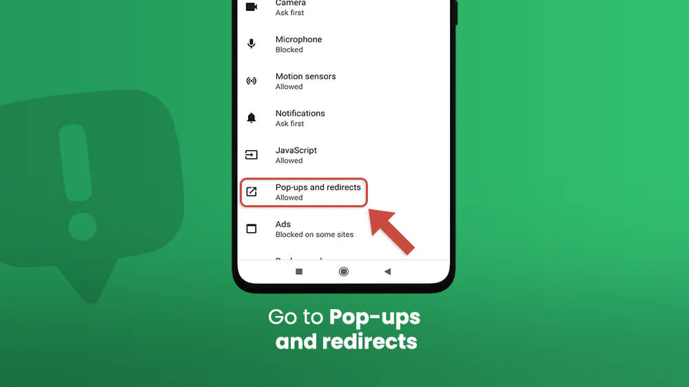 10. Go to Pop-ups and Redirects