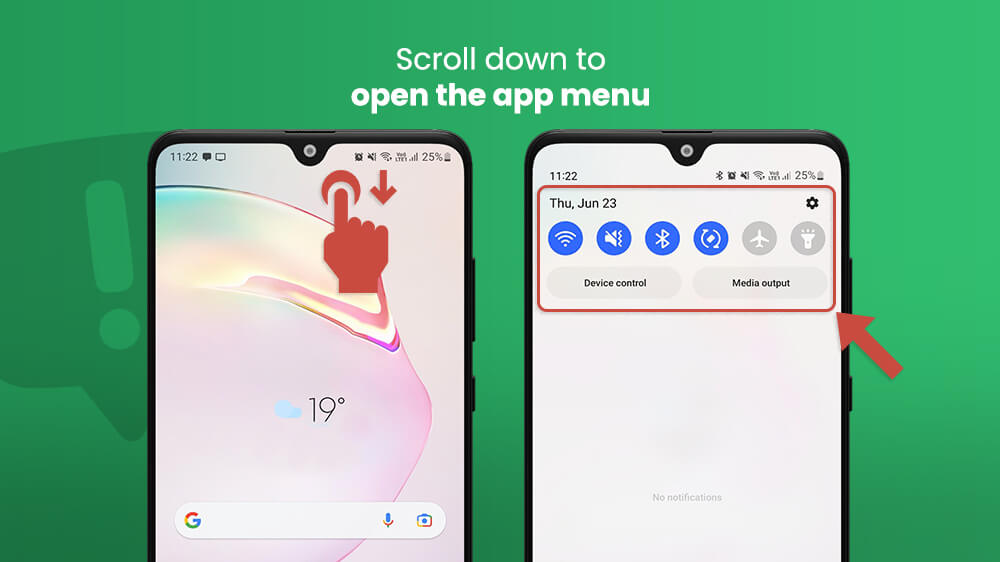 12. Open the App Menu