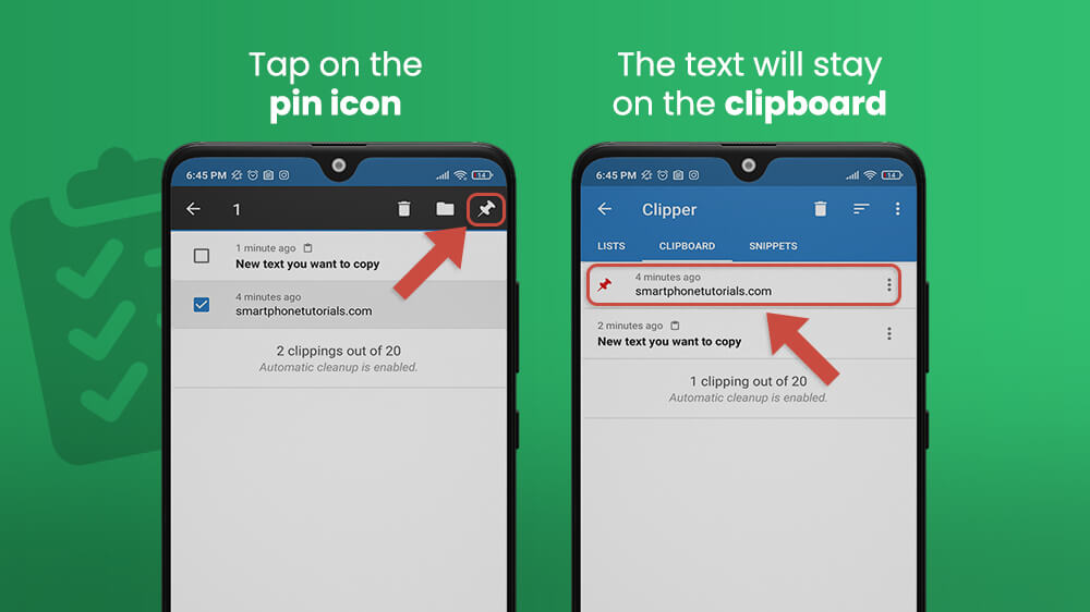 16. Save Text in the Clipboard