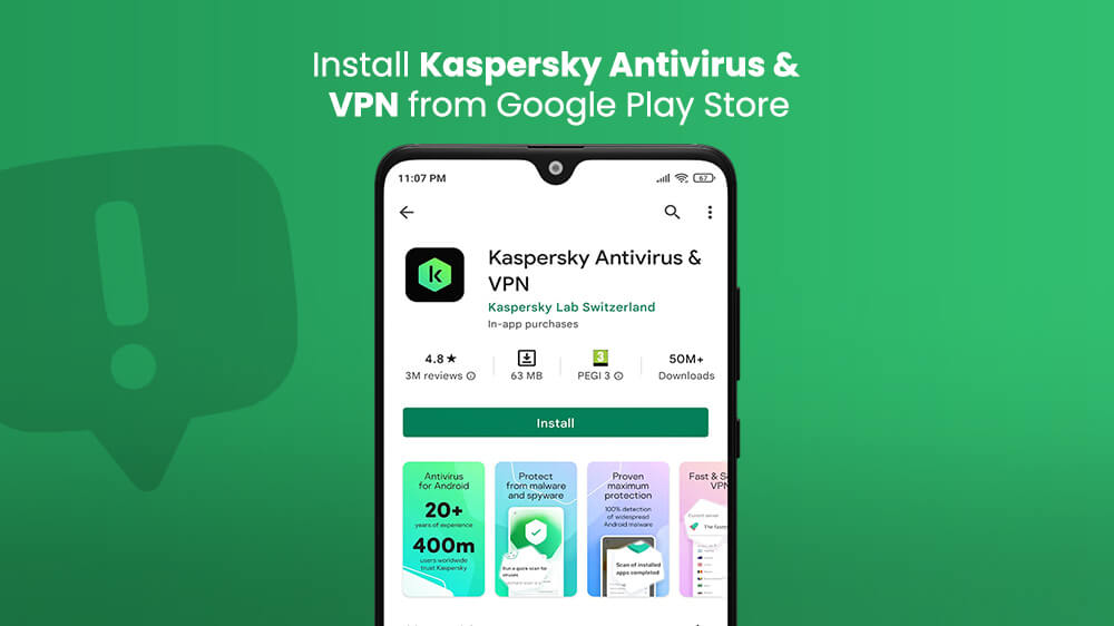 5. Install Kaspersky Anivirus & VPN Google Play Store