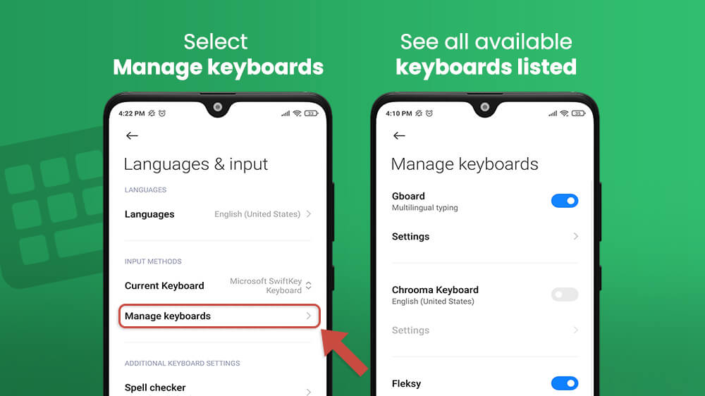 8. Manage Keyboards