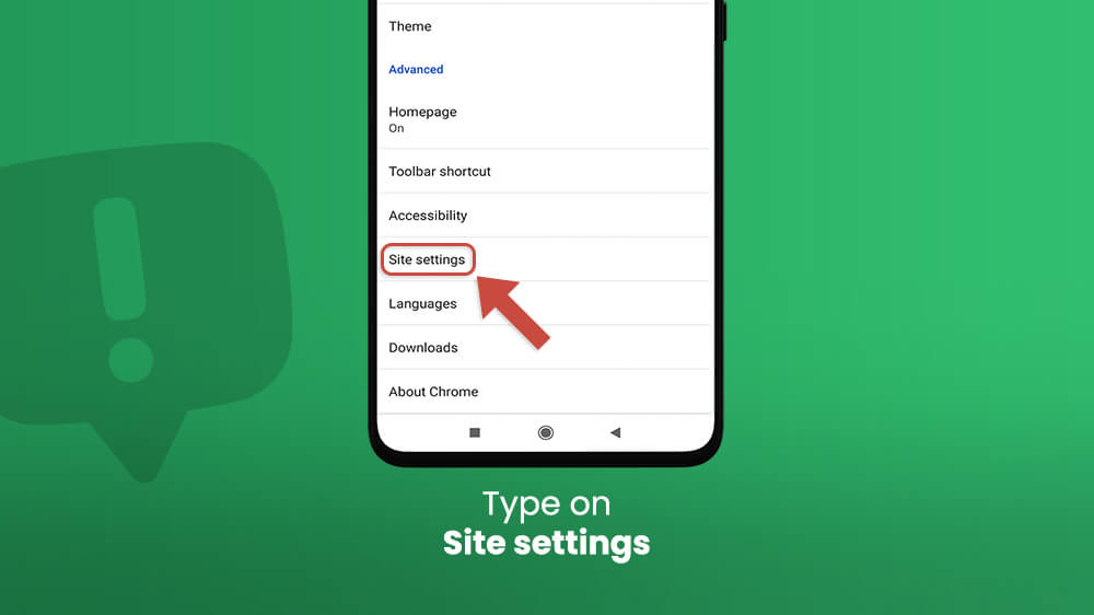 9. Type on Site Settings