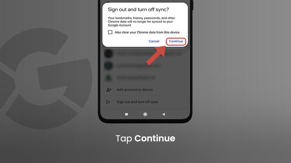 10. Tap Continue - How to Remove Google Account Android