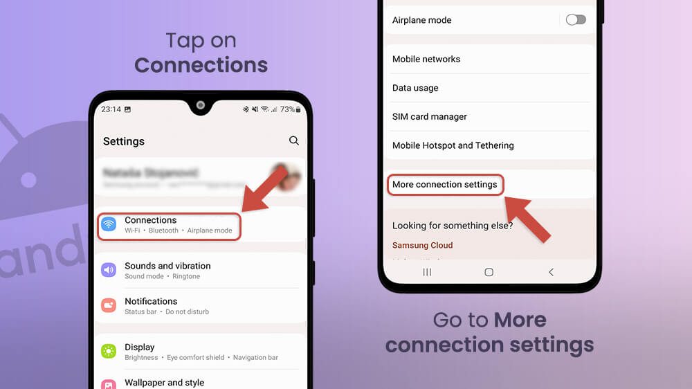 13. Go to More Connection Settings Samsung