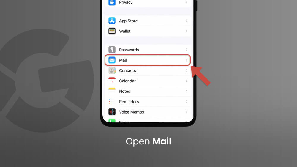 15. Open Mail - iPhone Remove Google Account