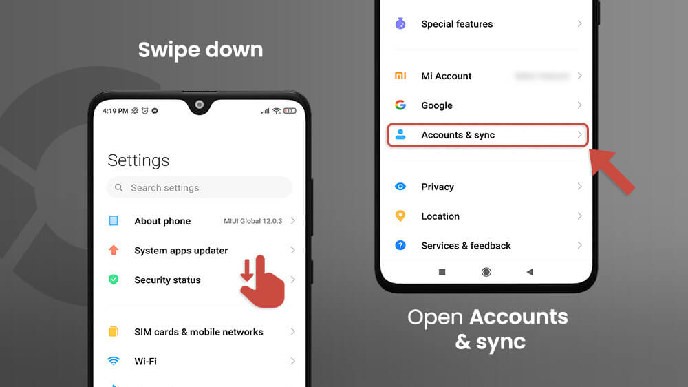 2. Open Accounts & sync - How to Remove Google Account Android