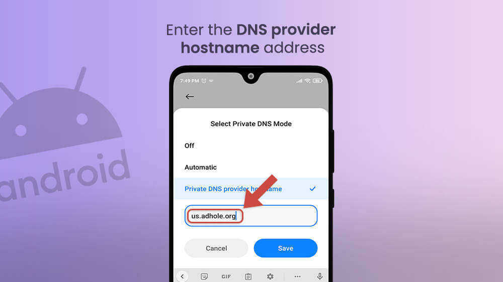 20. Enter the DNS Provider Hostname Address Xiaomi