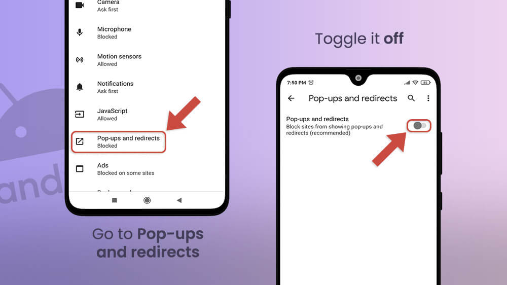 4. Turn Off Pop-ups and Redirects