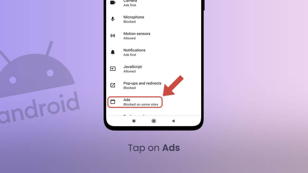 5. Tap on Ads