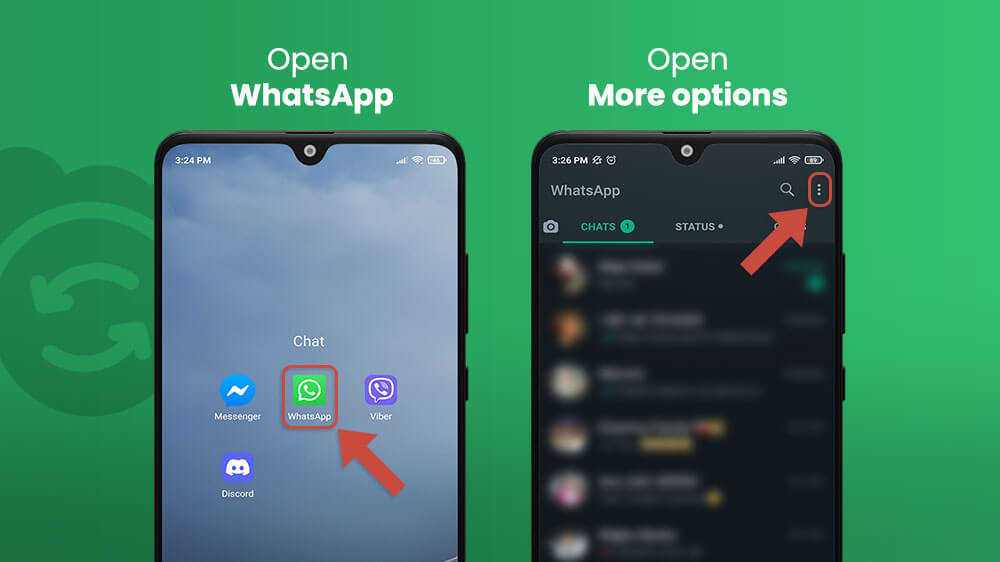 1. Open WhatsApp and Other Options