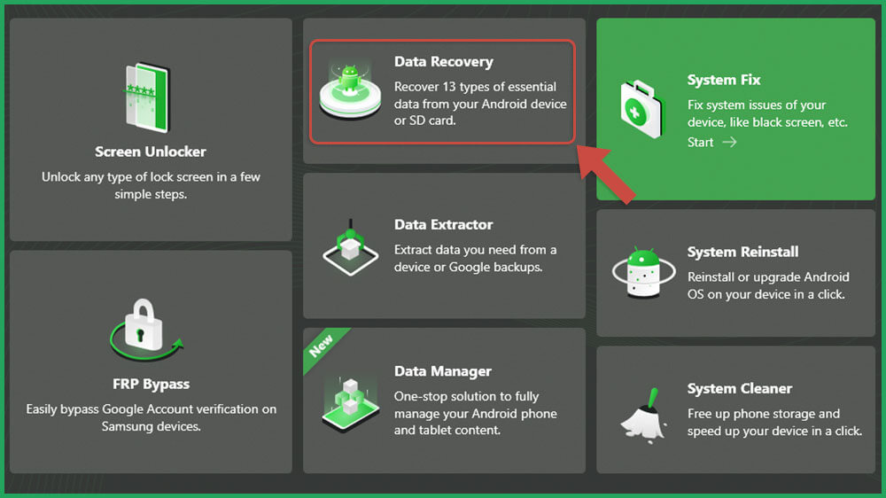 18. Go to the Data Recovery in DroidKit