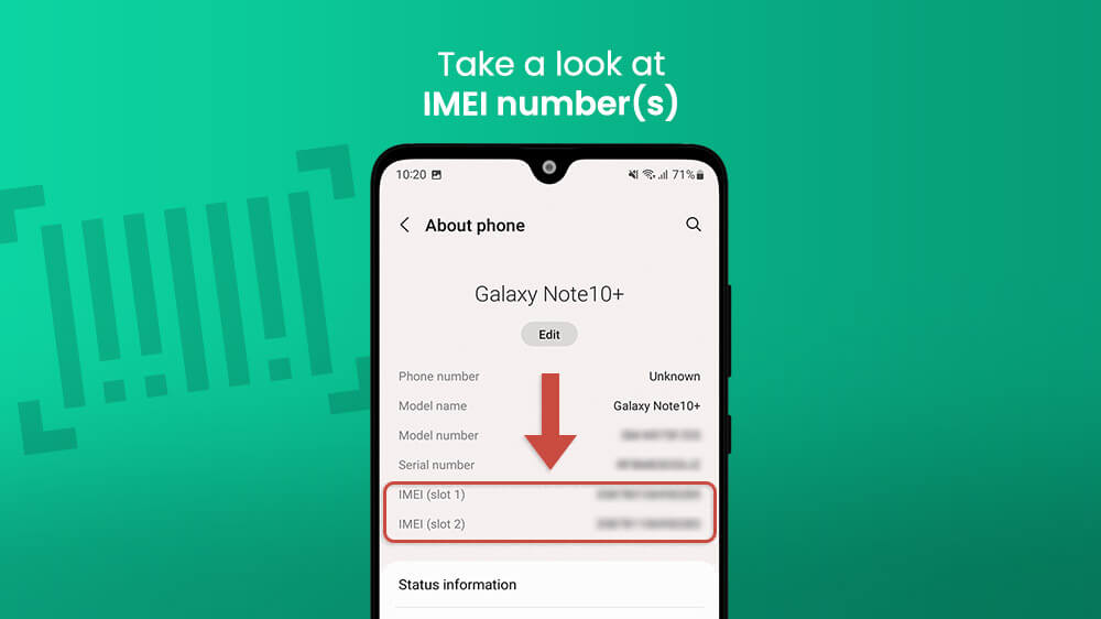 6. Look at IMEI Numbers on Samsung Smartphone
