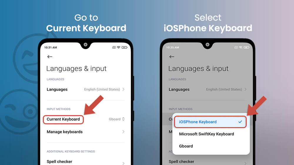 Select iOSPhone Keyboard
