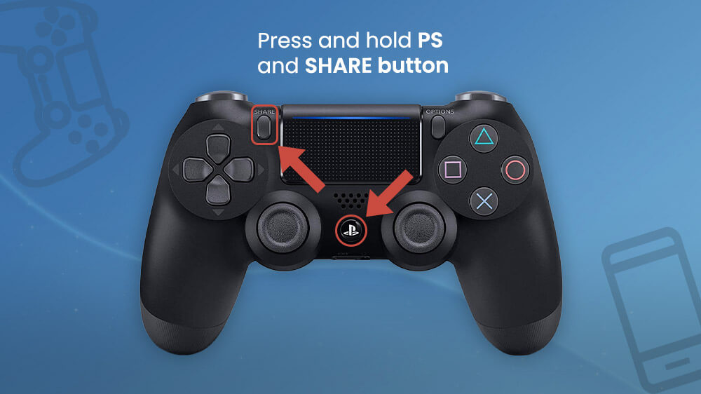 1. Press and Hold PS and Share Button