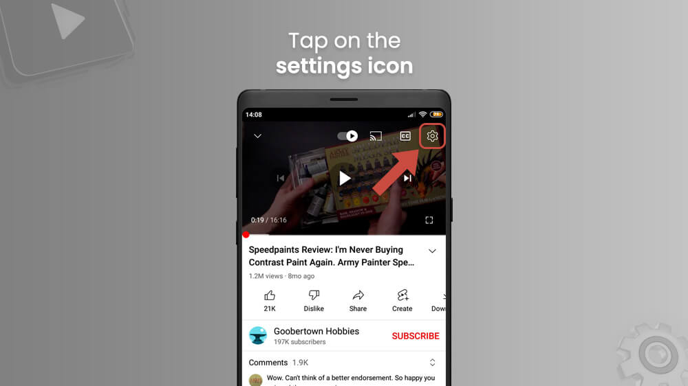 10b. Tap on the Settings Icon in YouTube App