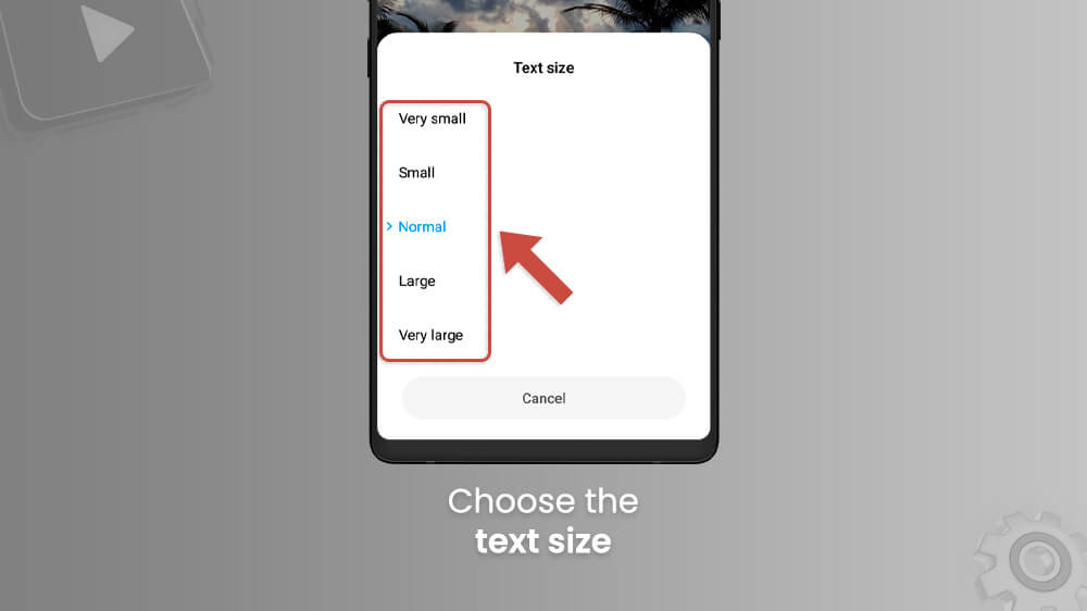 16. Choose the Text Size YouTube App