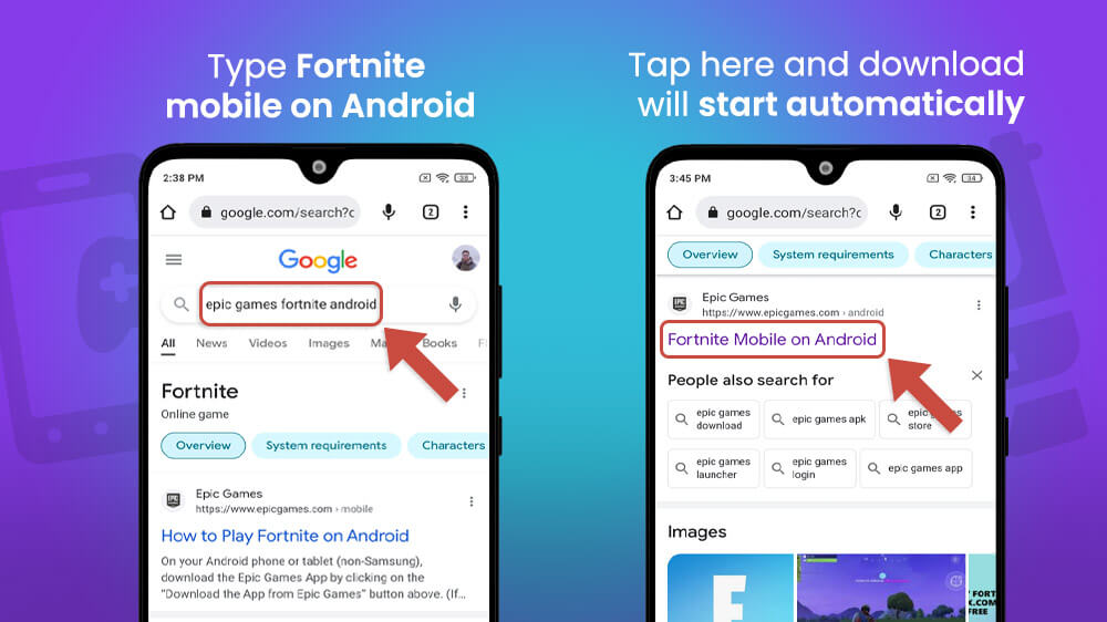 2. Open Fortnite Mobile on Android Webiste