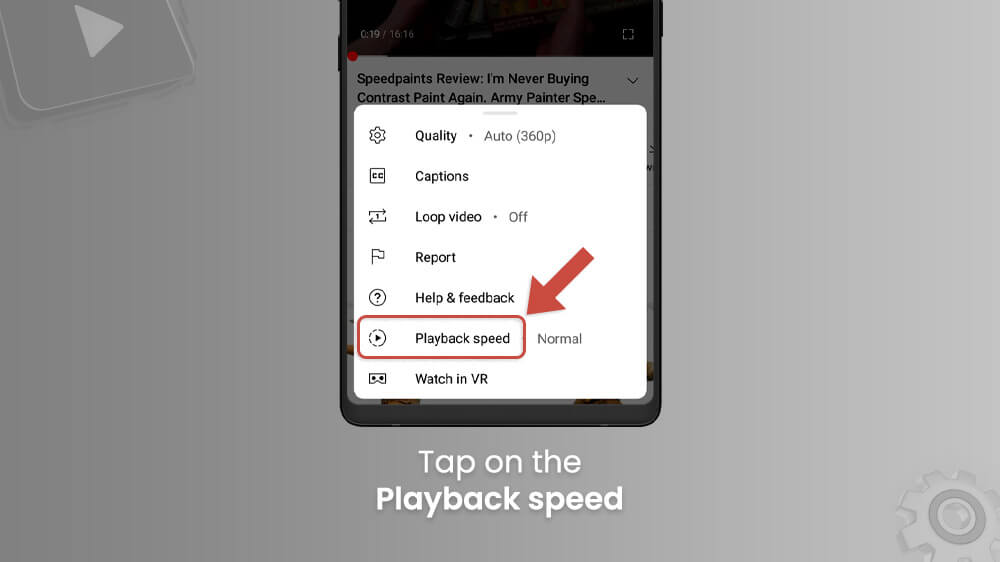 20. Tap on the Playback Speed in YouTube App