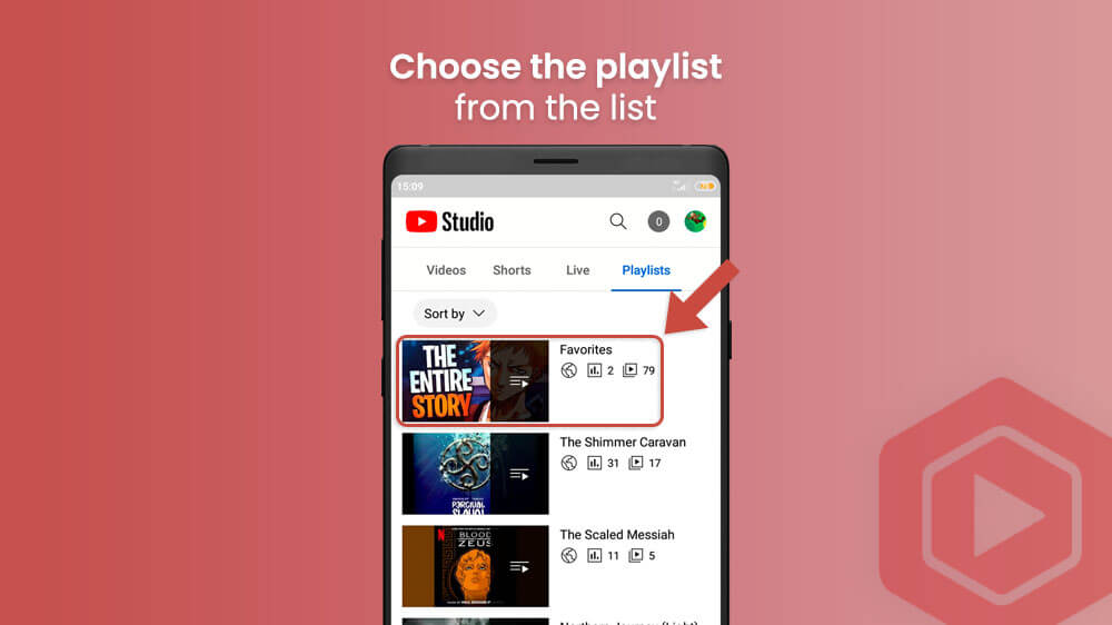 33. Choose the Playlist from the List