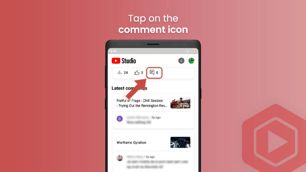 4. Tap on the Comments Icon