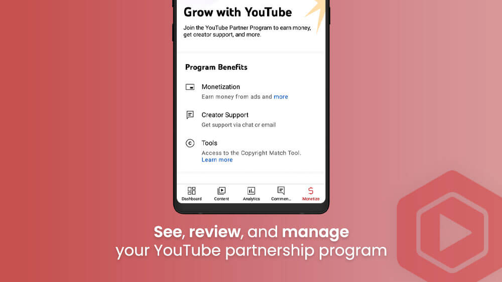 48. See, review, and manage YouTube Partnership Program