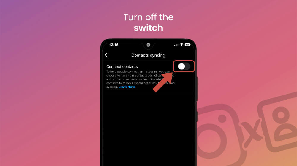 6. Turn Off the Connect Contacts