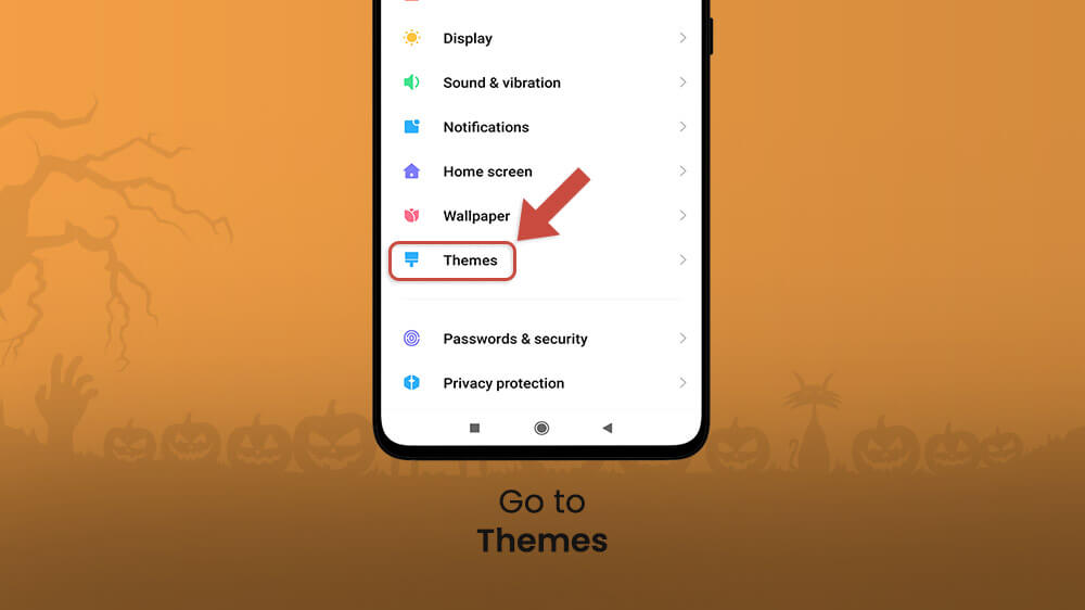 7. Go to Themes on Android Smartphone