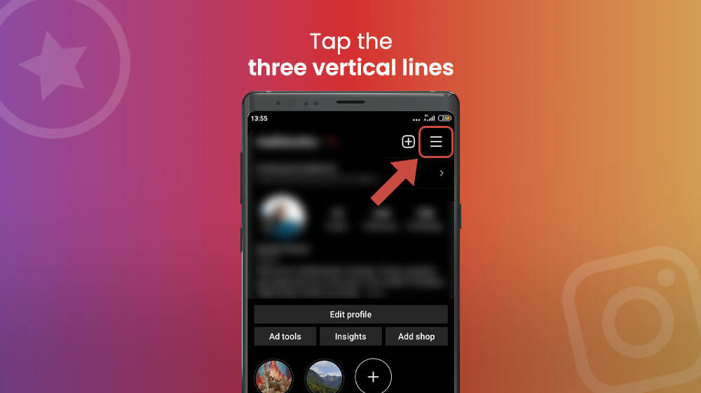 7. Tap the Three Vertical Lines Instagram