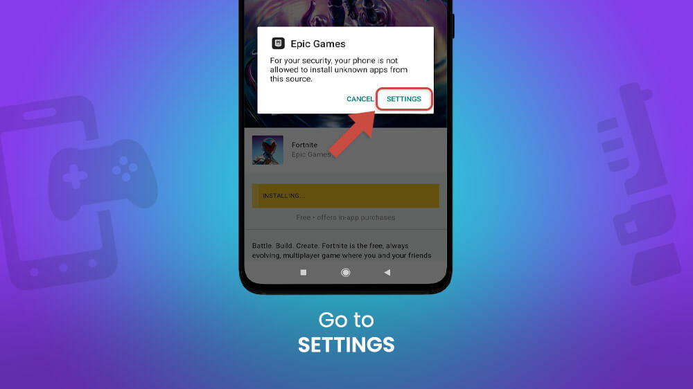 8. Go to Settings Fortnite Android