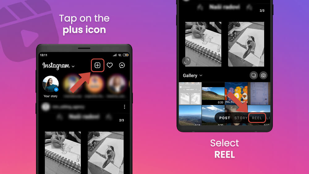 1. Select the Reel in Instagram App