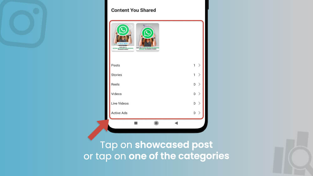 10. Content You Shared Categories in Instagram App