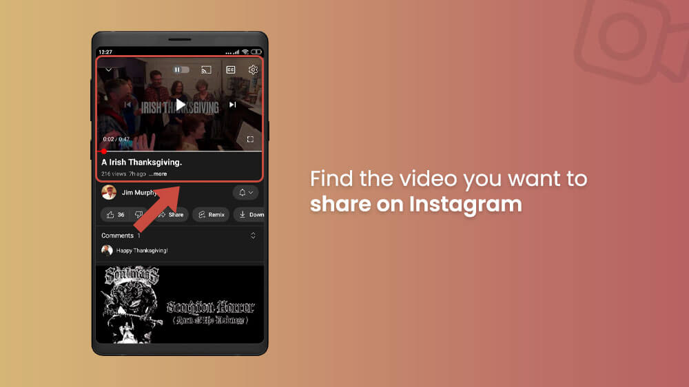 10. Find the video you want to share on Instagram